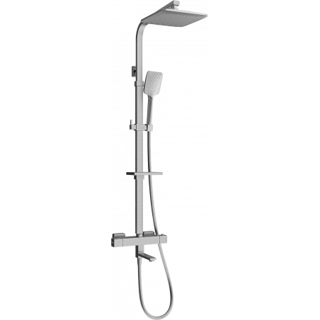 Mexen CQ62 conjunto de bañera y ducha con rociador y grifo termostático, gun gray cepillado - 779106295-66