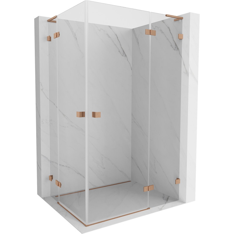 Mexen Lunar L Duo dušinurk, parempoolne, 105 x 85 cm, läbipaistev, harjatud vask - 834L-105P-085L-65-00