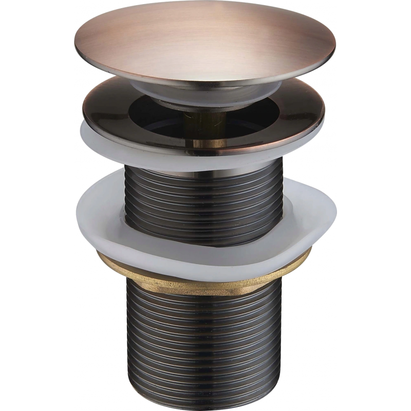 Mexen Klick-Klack-Abfluss rund, Antik Kupfer - 79910-45