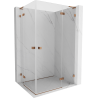 Mexen Lunar L Duo cabine de douche pivotante droite 85 x 70 cm, transparent, or rose - 834L-085P-070L-60-00