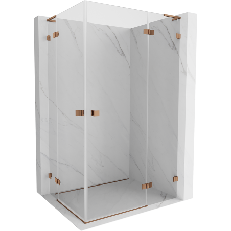 Mexen Lunar L Duo duši nurgakabiini parem 105 x 80 cm, läbipaistev, roosa kuld - 834L-105P-080L-60-00