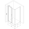Mexen Apia liuglev dušinurk 90 x 70 cm, läbipaistev, must - 840-090-070-70-00