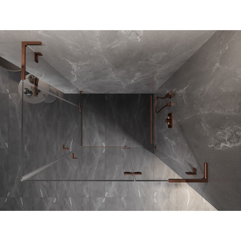Mexen Lunar L Duo parev dušišikabiin 110 x 85 cm, läbipaistev, roosa kuld - 834L-110P-085L-60-00