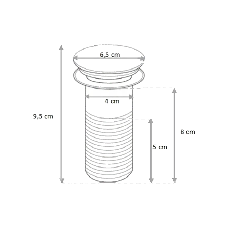 Mexen Klick-Klack-Abfluss rund, hellgrau keramisch matt - 79910-61