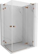 Mexen Lunar L Duo desna preklopna tuš kabina 110 x 100 cm, prozirna, ružičasto zlato - 834L-110P-100L-60-00