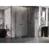 Mexen Lunar L Duo parempoolne hingedust dušikabiin 115 x 75 cm, läbipaistev, roosa kuld - 834L-115P-075L-60-00