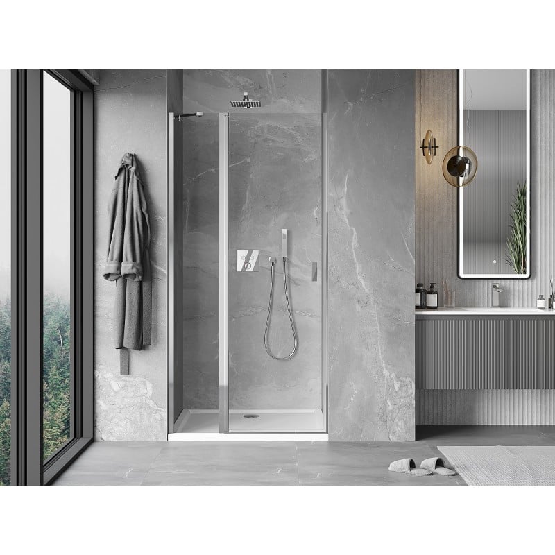 Mexen Mist shower door hinged 75 cm, transparent, chrome - 8A4-075-000-01-00