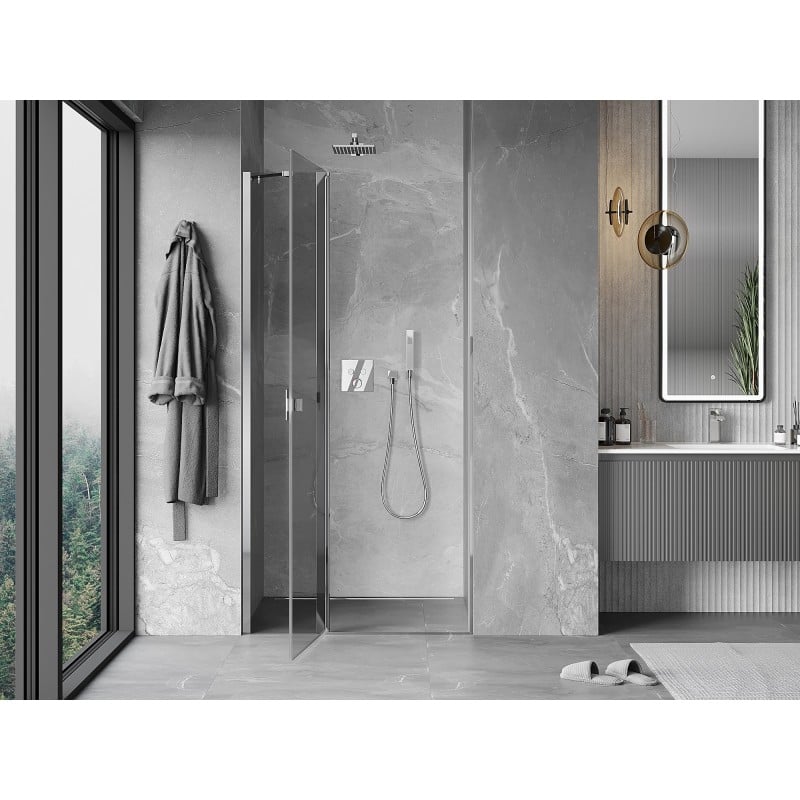 Mexen Mist drzwi prysznicowe uchylne 80 cm, transparent, chrom - 8A4-080-000-01-00