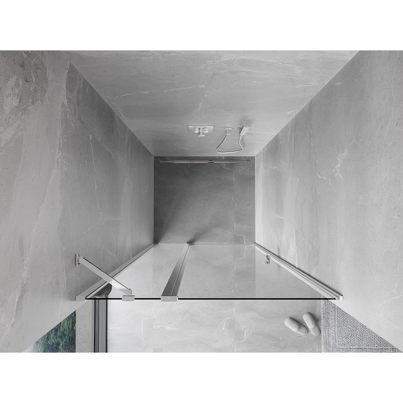 Mexen Mist dušiuksed avatavad 110 cm, läbipaistev, kroom - 8A4-110-000-01-00