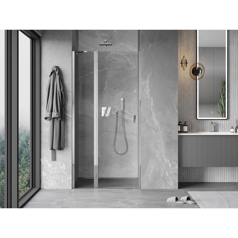 Mexen Mist dušiuksed avatavad 110 cm, läbipaistev, kroom - 8A4-110-000-01-00