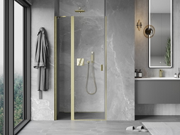 Mexen Mist porte de douche pivotante 90 cm, transparent, or brossé - 8A4-090-000-55-00