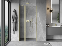 Mexen Mist porte de douche pivotante 95 cm, transparent, or brossé - 8A4-095-000-55-00