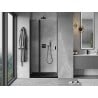 Mexen Mist 95 cm Hinged Shower Door, Transparent, Black - 8A4-095-000-70-00