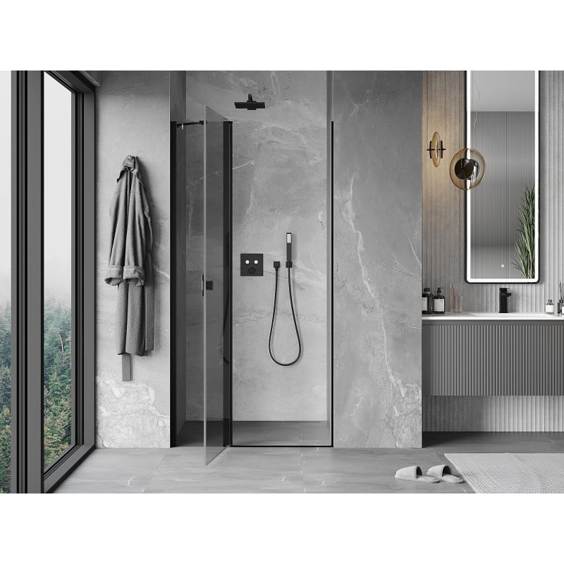Mexen Mist drzwi prysznicowe uchylne 95 cm, transparent, czarne - 8A4-095-000-70-00