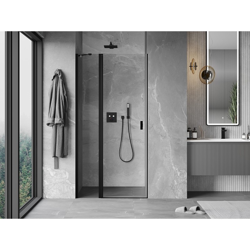Mexen Mist drzwi prysznicowe uchylne 110 cm, transparent, czarne - 8A4-110-000-70-00