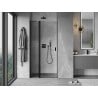 Mexen Mist 115 cm pivot shower door, transparent, black - 8A4-115-000-70-00