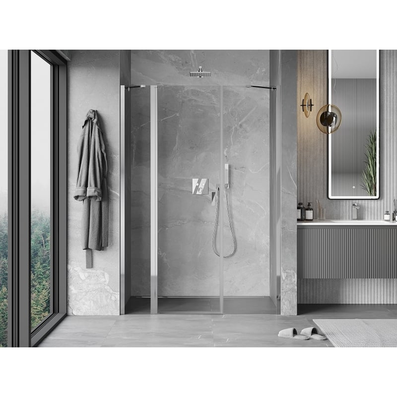 Mexen Mist pöörduksed 125 cm, läbipaistev, kroom - 8A4-125-001-01-00