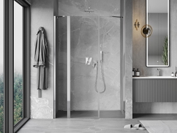 Mexen Mist okretna tuš vrata 130 cm, prozirna, krom - 8A4-130-001-01-00
