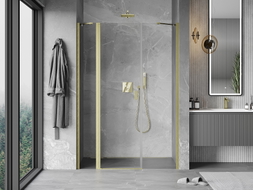 Mexen Mist okretna vrata za tuš 160 cm, prozirna, zlatna brušena - 8A4-160-001-55-00