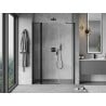 Mexen Mist 125 cm Hinged Shower Door, Transparent, Black - 8A4-125-001-70-00