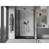 Mexen Mist drzwi prysznicowe uchylne 135 cm, transparent, czarne - 8A4-135-001-70-00