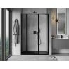 Mexen Mist Left Pivot Shower Door 120 cm, Black Frame, Black - 8A4-120-001-70-70-L