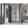 Mexen Mist 160 cm left-hinged shower door, black frame, black - 8A4-160-001-70-70-L
