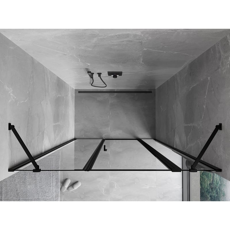 Mexen Mist paretsoonust hõlmavad uksed paremad 135 cm, must raam, must - 8A4-135-001-70-70-P