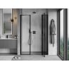 Mexen Mist porte de douche pivotante droite 140 cm, cadre noir, noir - 8A4-140-001-70-70-P