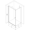 Mexen Pretoria 70 x 100 cm Pivot Shower Enclosure, Transparent, Chrome + Flat Shower Tray - 852-070-100-01-00-4010