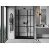 Mexen Mist porte de douche pivotante gauche 130 cm, grille noire, noir - 8A4-130-001-70-77-L