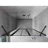 Mexen Mist drzwi prysznicowe uchylne lewe 135 cm, czarna kratka, czarne - 8A4-135-001-70-77-L