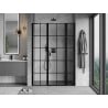 Mexen Mist porte de douche pivotante droite 150 cm, grille noire, noir - 8A4-150-001-70-77-P