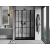 Mexen Mist right opening shower door 160 cm, black grid, black - 8A4-160-001-70-77-P