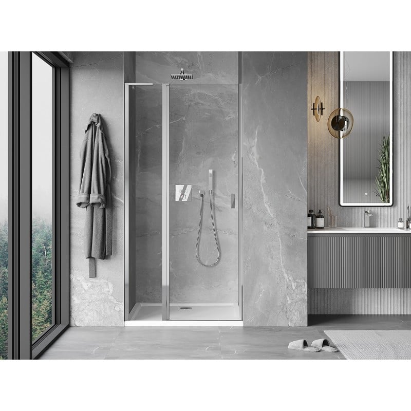 Mexen Mist L 100 cm Hinged Shower Door, Transparent, Chrome - 8A4L-100-000-01-00