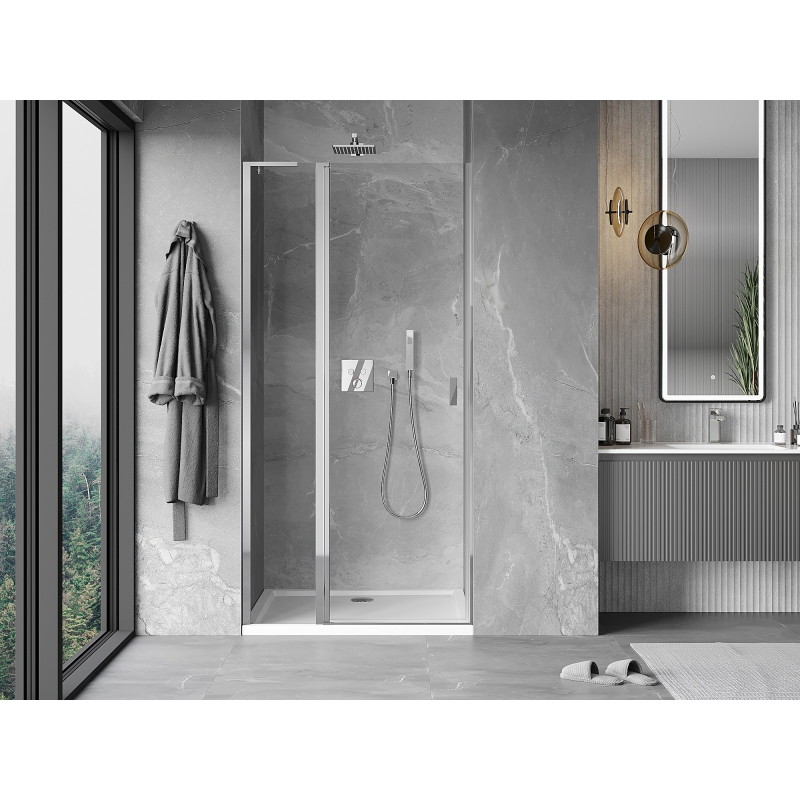 Mexen Mist L 115 cm Hinged Shower Door, Transparent, Chrome - 8A4L-115-000-01-00