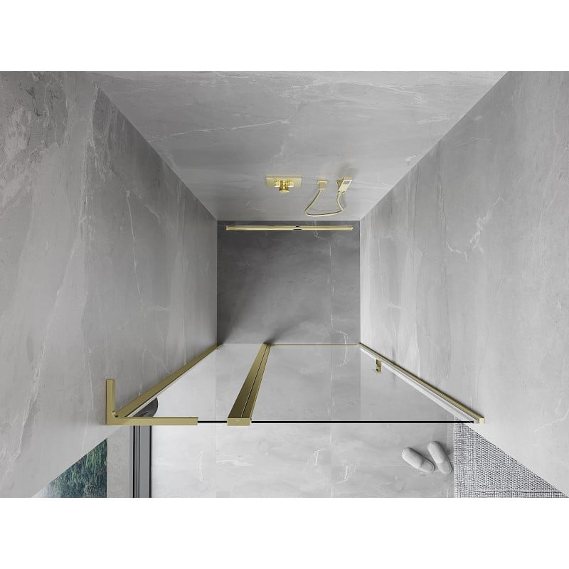 Mexen Mist L porte de douche battante 110 cm, transparent, doré - 8A4L-110-000-50-00