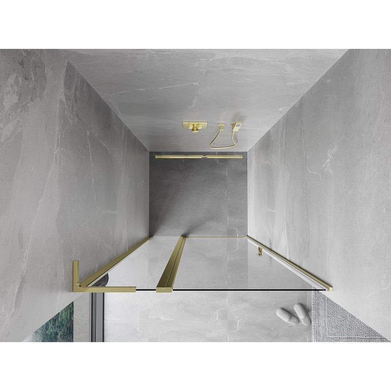 Mexen Mist L drzwi prysznicowe uchylne 115 cm, transparent, złote - 8A4L-115-000-50-00