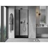 Mexen Mist L Left Hinged Shower Doors 100 cm, Black Frame, Black - 8A4L-100-000-70-70-L