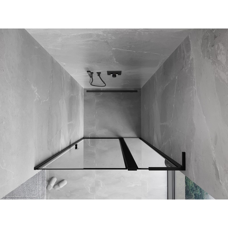 Mexen Mist L drzwi prysznicowe uchylne prawe 100 cm, czarna ramka, czarne - 8A4L-100-000-70-70-P