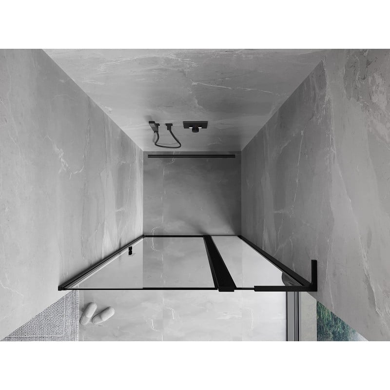 Mexen Mist L drzwi prysznicowe uchylne prawe 120 cm, czarna ramka, czarne - 8A4L-120-000-70-70-P