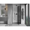 Mexen Mist L 95 cm Right Hinged Shower Door, Black Grid, Black - 8A4L-095-000-70-77-P
