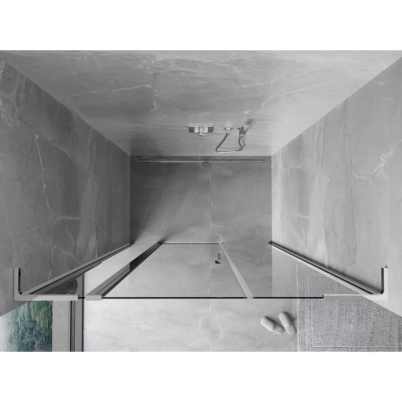 Mexen Mist L drzwi prysznicowe uchylne 135 cm, transparent, chrom - 8A4L-135-001-01-00