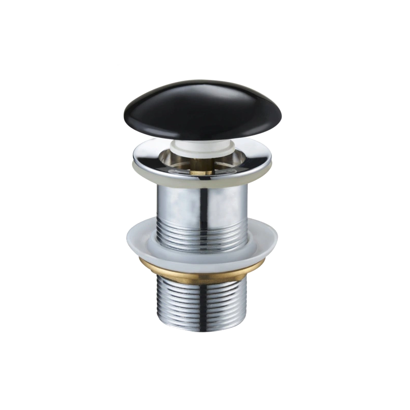 Mexen tappo clic-clac rotondo, nero ceramico lucido - 79910-75