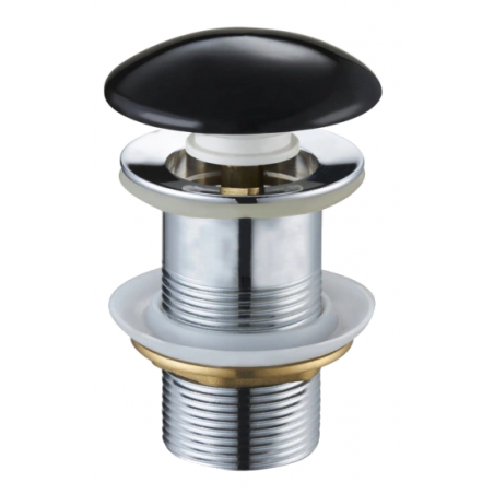 Mexen rund klick-klack plugg, svart keramisk glans - 79910-75