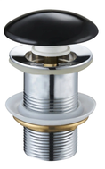 Mexen round click-clack drain, black ceramic gloss - 79910-75