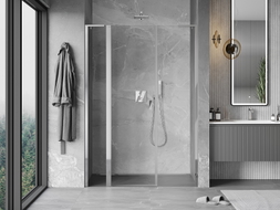 Mexen Mist L okretna tuš vrata 150 cm, prozirna, krom - 8A4L-150-001-01-00