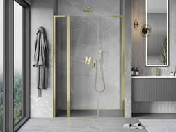 Mexen Mist L okretna tuš vrata 150 cm, prozirna, zlatna - 8A4L-150-001-50-00