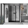 Mexen Mist L 135 cm Left Hinged Shower Door, Black Frame, Black - 8A4L-135-001-70-70-L