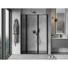 Mexen Mist L drzwi prysznicowe uchylne lewe 150 cm, czarna ramka, czarne - 8A4L-150-001-70-70-L